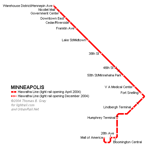 Minneapolis Light Rail System And Map 8684